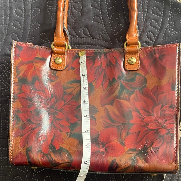 Patricia Nash, leather new without tags Floral Leather Tote Bag in Brown and Red - Picture 11 of 12